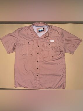 Magellan Fishing Shirt Mens Large Orange Fishing Button Up Angler Fit